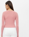 Shop Women's Pink Rayon V-neck Long Sleeve Top-Design
