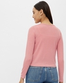 Shop Women's Pink Rayon V-neck Long Sleeve Top-Design