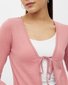 Shop Women's Pink Rayon V-neck Long Sleeve Top