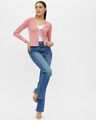 Shop Women's Pink Rayon V-neck Long Sleeve Top