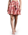 Shop Women's Pink & Red All Over Printed Loose Comfort Fit Skorts-Front