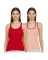 Shop Pack of 2 Women's Pink & Red Tank Top-Front