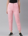 Shop Women's Pink Relaxed Fit Jeans-Front