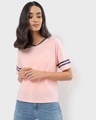 Shop Women's Pink Relaxed Fit T-shirt-Front