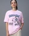 Shop Women's Pink Rollin Withit Graphic Printed Oversized T-shirt-Front