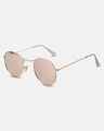 Shop Women's Pink Round Polarised Lens Sunglasses-Full