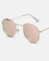 Shop Women's Pink Round Polarised Lens Sunglasses