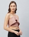 Shop Women's Dusty Pink Ruffled Short Top-Design