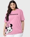 Shop Women's Pink Sarcastic one Graphic Printed Oversized Plus Size T-shirt-Front