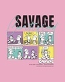 Shop Women's Pink Savage Certified Graphic Printed Boyfriend T-shirt-Full
