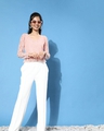 Shop Women's Pink Self Design Crop Top-Full
