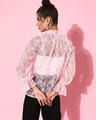 Shop Women's Pink Self Design Sheer Top-Design