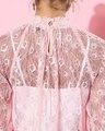 Shop Women's Pink Self Design Sheer Top