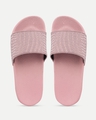 Shop Women's Pink Self Design Sliders-Full