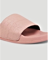 Shop Women's Pink Self Design Sliders
