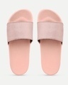 Shop Women's Pink Self Design Sliders-Full