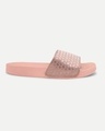 Shop Women's Pink Self Design Sliders