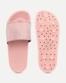 Shop Women's Pink Self Design Sliders-Design