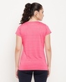Shop Women's Pink Self Design Slim Fit T-shirt