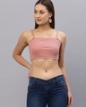 Shop Women's Pink Slim Fit Short Top-Front
