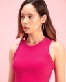 Shop Women's Pink Slim Fit Ribbed Crop Top