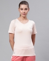 Shop Women's Pink Slim Fit T-shirt-Front