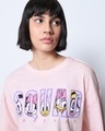 Shop Women's Pink Squad Forever Typography Oversized Short Top