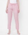 Shop Women's Pink Striped Lounge Pants-Front