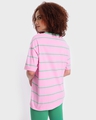 Shop Women's Pink Striped Oversized T-shirt-Design
