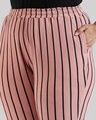 Shop Women's Pink Striped Skinny Fit Plus Size Track pants