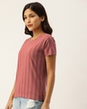 Shop Women's Pink Striped T-shirt-Design