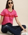 Shop Women's Pink Sunshine Typography T-shirt-Full