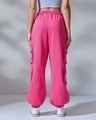 Shop Women's Pink Super Loose Fit Joggers-Full