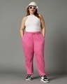 Shop Women's Pink Oversized Plus Size Joggers-Full