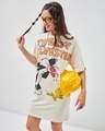 Shop Women's Gardenia Sylvester Printed Oversized T-Shirt Dress-Front