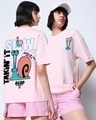 Shop Women's Pink Taking it Slow Graphic Printed Oversized T-shirt-Front