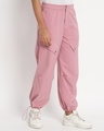 Shop Women's Pink Tapered Fit Cargo Parachute Pants-Design
