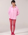 Shop Women's Pink Textured Oversized Shirt-Full