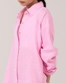 Shop Women's Pink Textured Oversized Shirt