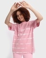 Shop Women's Pink Tie & Dye Plus Size Oversized T-shirt-Front