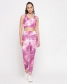 Shop Women's Pink Tie & Dye Slim Fit Activewear Tights