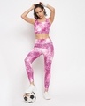 Shop Women's Pink Tie & Dye Slim Fit Activewear Tights