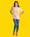Shop Women's Pink Tie & Dye Loose Comfort Fit T-shirt