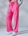 Shop Women's Pink Trackpants-Front