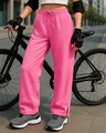 Shop Women's Pink Trackpants-Front