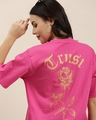 Shop Women's Pink Trust Graphic Printed Oversized T-shirt-Design