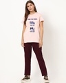 Shop Women's Pink Two Moods Typography Boyfriend T-shirt-Design