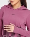 Shop Women's Pink Work Out Typography Relaxed Fit Athleisure Hoodie