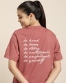 Shop Women's Pink Typography Back Printed Oversized T-shirt-Front