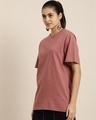 Shop Women's Pink Typography Back Printed Oversized T-shirt-Full